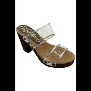 Californians Women's Delilah Platform Heeled Sandal Silver - Medium